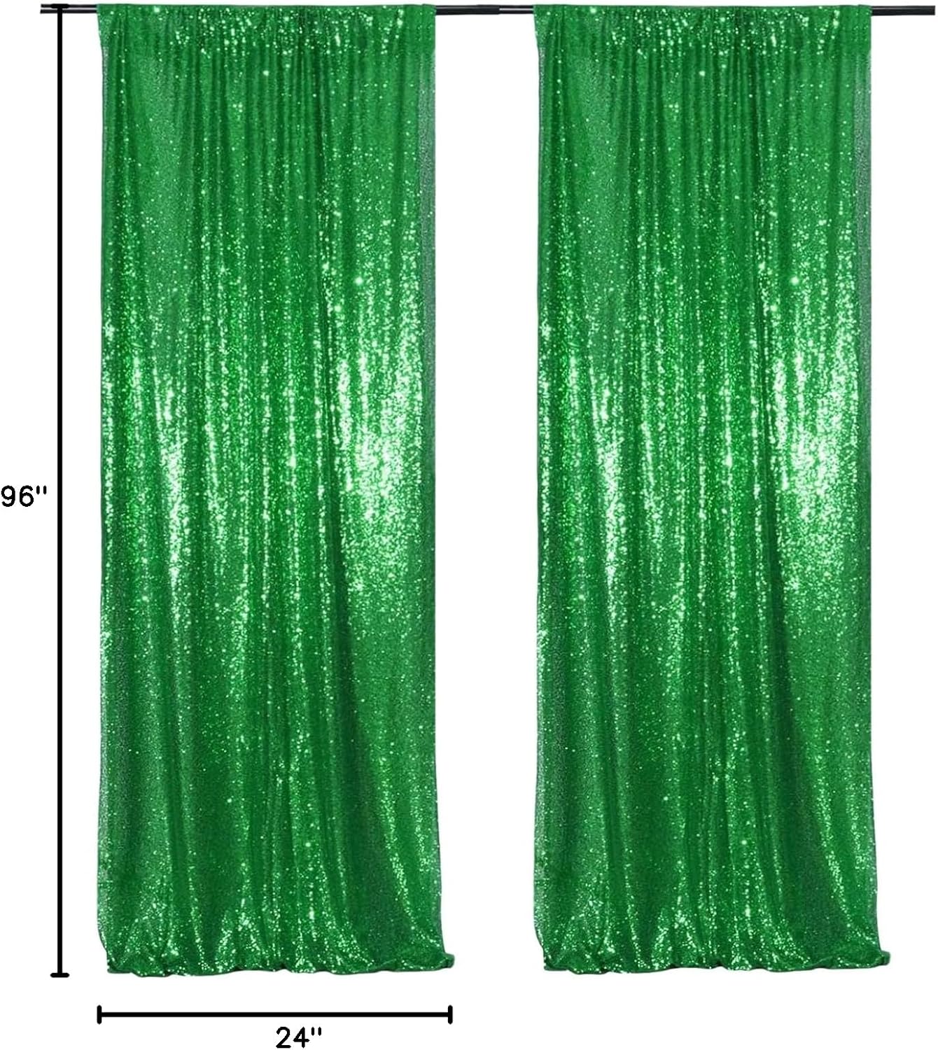 Poise3EHome Black Sequin Backdrop Curtains, 2 Panels 2FTx8FT Glitter Photo Booth Backdrop for Halloween Birthday Bachelorette Wednesday Twilight Party Decorations