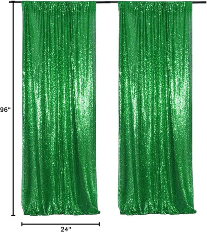Poise3EHome Black Sequin Backdrop Curtains, 2 Panels 2FTx8FT Glitter Photo Booth Backdrop for Halloween Birthday Bachelorette Wednesday Twilight Party Decorations
