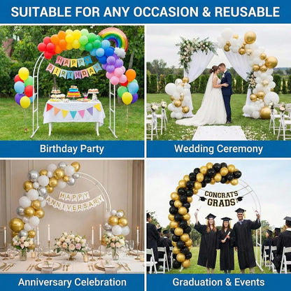 Balloon Arch Kit Stand with Foldable Storage, 10FT Wide & 9FT Tall Adjustable Balloon Arch Frame, Includes Thicken Water Fillable Base,for Wedding, Baby Shower, Birthday, Graduation Party Backdrop