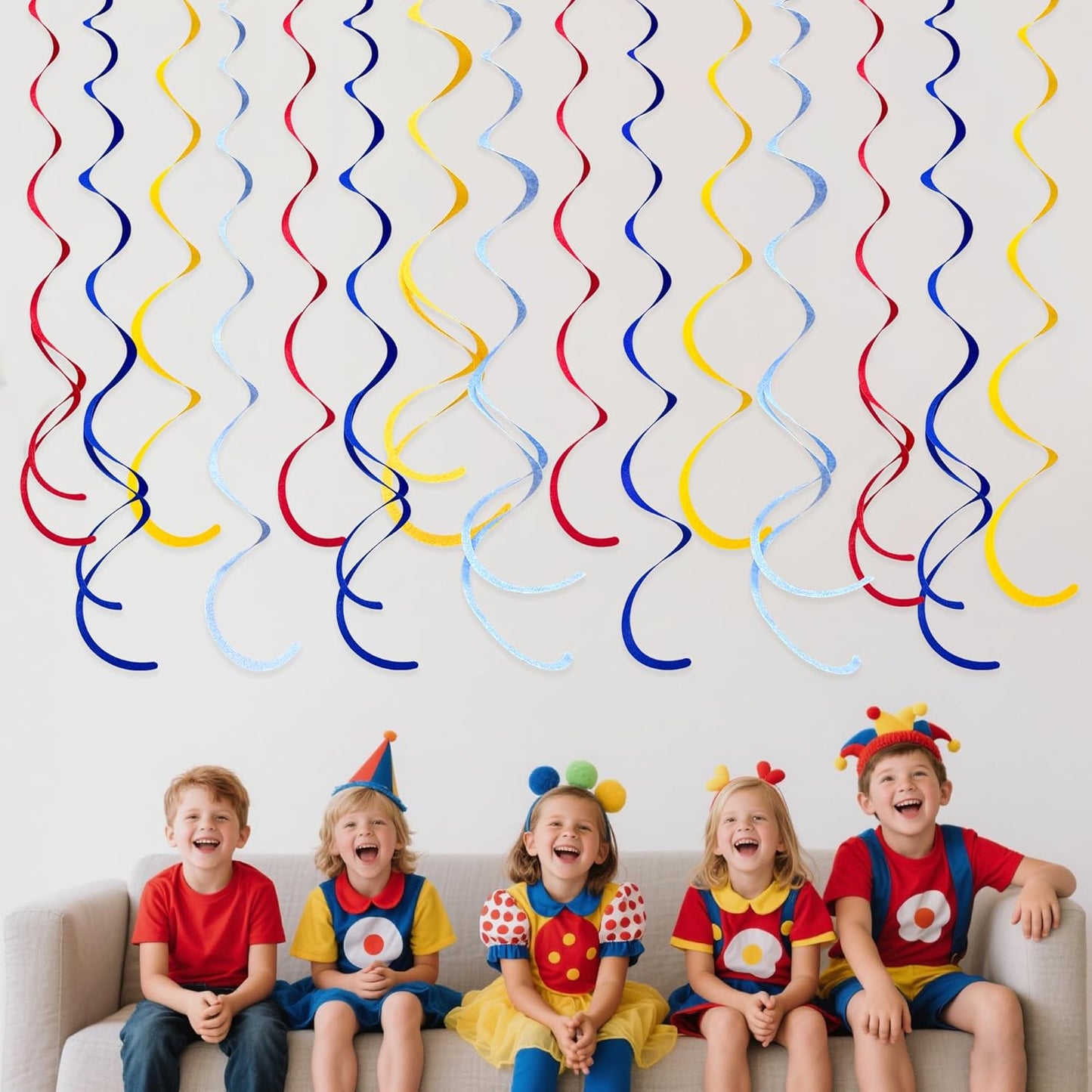 36 Pcs Blue Hanging Swirl Decorations Ombre Royal Blue White Felt Swirl Streamer Spiral Ceiling Garland for Birthday Wedding Baby Shower Graduation Under The Sea Nautical Ahoy Achor Party Supplies