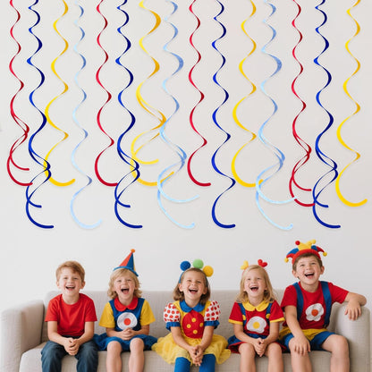 36 Pcs Blue Hanging Swirl Decorations Ombre Royal Blue White Felt Swirl Streamer Spiral Ceiling Garland for Birthday Wedding Baby Shower Graduation Under The Sea Nautical Ahoy Achor Party Supplies