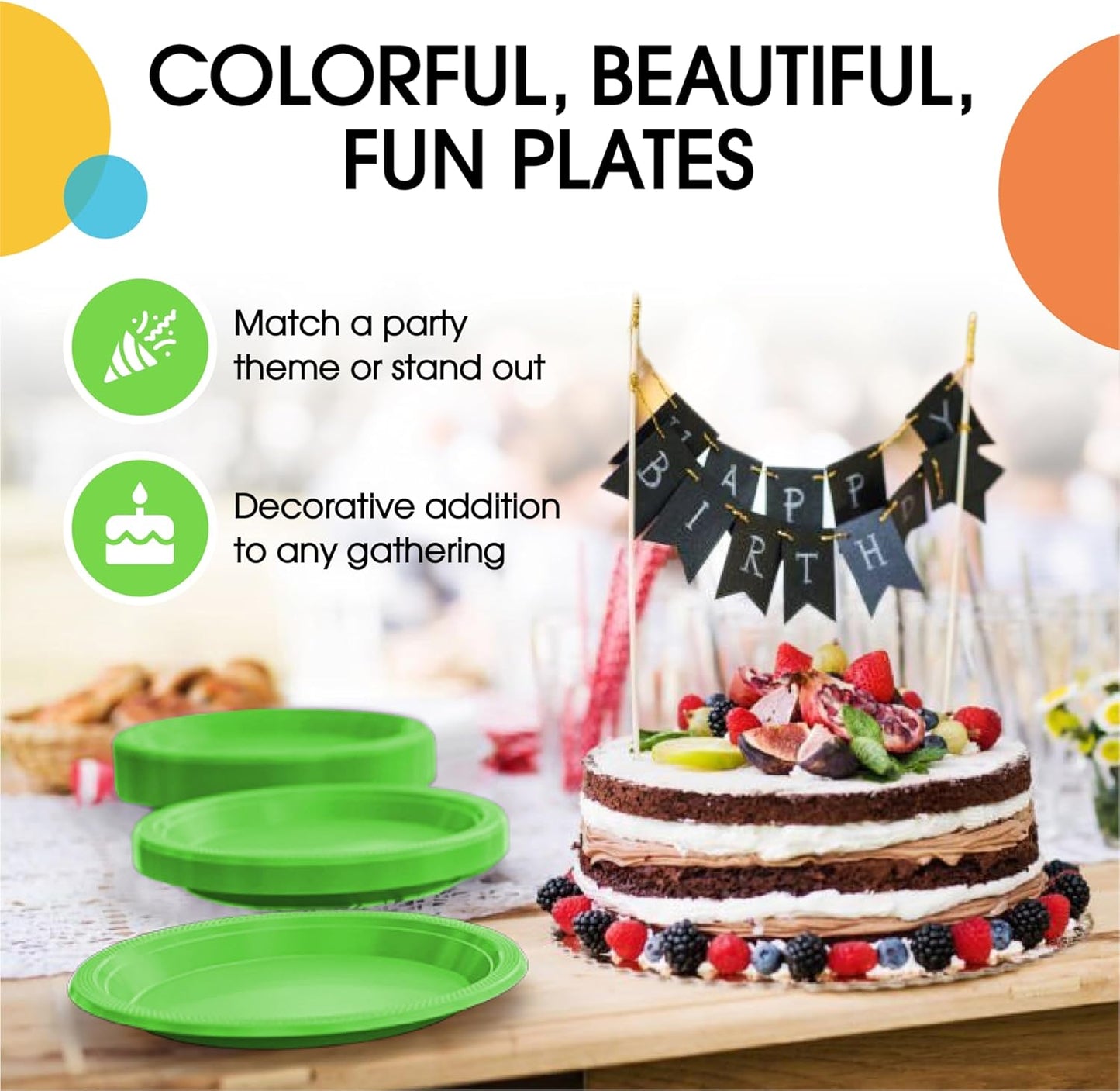 Exquisite Party Solids Red Plastic Plates For Party Supplies 10" Red Disposable Plates Heavy Duty 50 Pcs Plastic Dinnerware Sets Heavy Duty 350 GSM Disposable Dinnerware Set