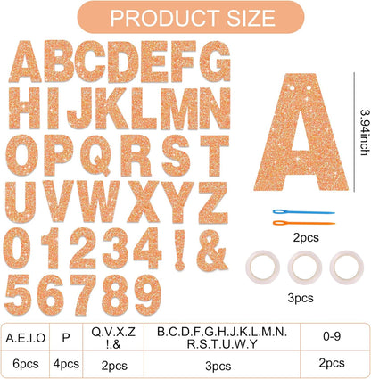 BEISHIDA 116 PCS A-Z DIY Letter Banner Kit Make Your Own Banner Including 111 Letters and Numbers 3 Rope and 2 Threading Device,Customized for Birthday Graduation Wedding Decor Black