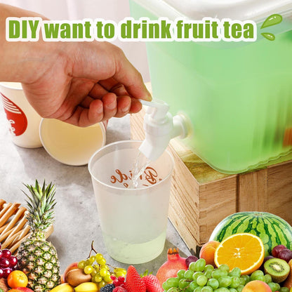 Mumufy 3 Pcs 1.32 Gallon Plastic Drink Dispensers for Parties Beverage Dispenser with Spigot for Fridge Christmas Party Supplies Iced Lemonade Fruit Juice Container for Family Daily Use