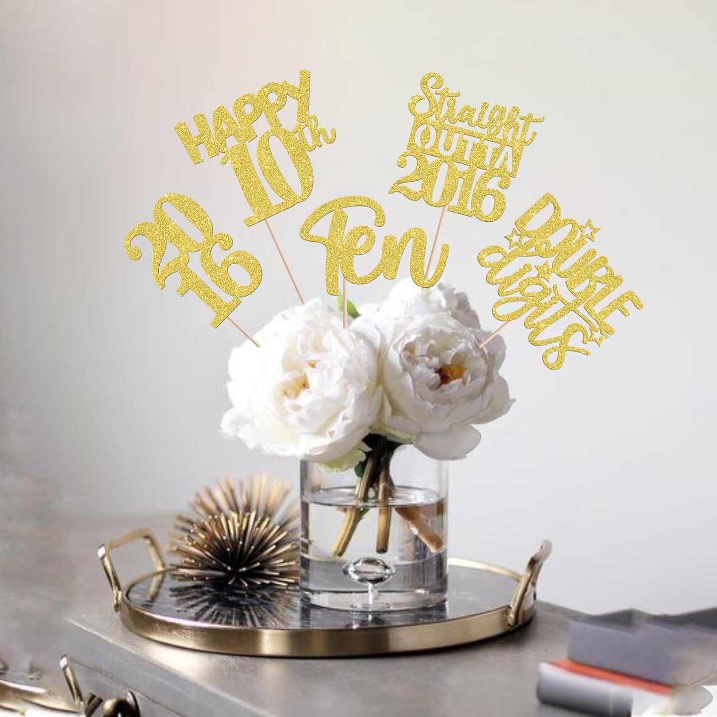 15 PCS 50th Birthday Centerpiece Sticks Fifty Happy 50th Straight Outta 1976 Table Flower Centerpieces Sticks Cheers to 50 Floral Decorations for 50th Birthday Party Centerpieces Supplies Black