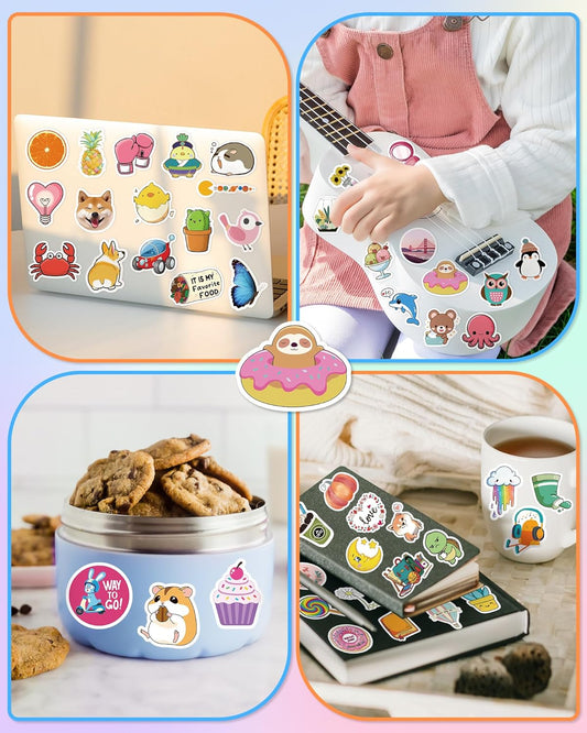 Stickers for Water Bottles, 300 Pcs/Pack Cute Vinyl Waterproof Laptop Sticker for School Students Gifts Supplies Classroom Teachers Prizes Stocking Stuffers Stickers for Kids Girls Teens