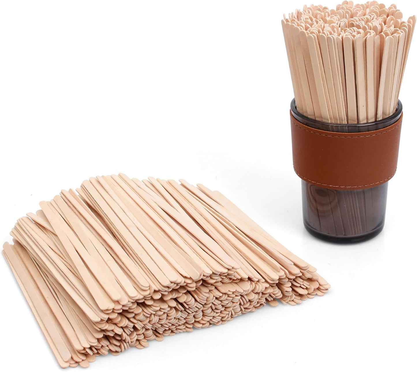 ANTETOK Wooden Coffee Stirrers - Coffee Stir Sticks 7.5 Inch,100pcs Disposable Birch Wood Coffee/Beverage Stirrers,Swizzle Drink Sticks,Coffee Bar Accessories