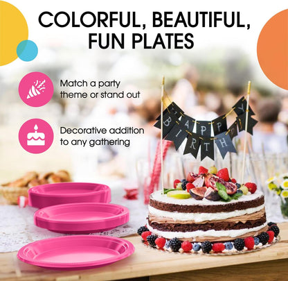 Party Solids Black Plastic Plates For Party 10" Black Disposable Plates For Party Supplies 100 Pcs Plastic Dinnerware Sets Heavy Duty 350 GSM Disposable Dinnerware Set