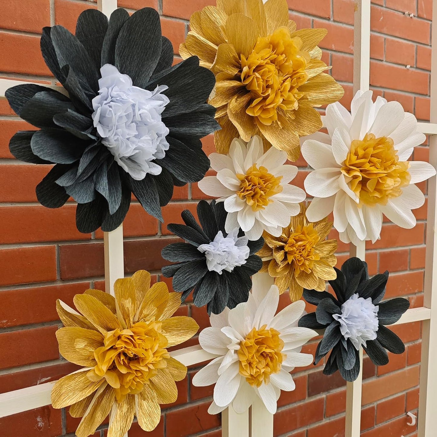 Crepe Paper Flower for Wall Decor Girls Birthday Party Backdrop Baby Shower Nursery Room Decoration Pack of 9 (Pastel)