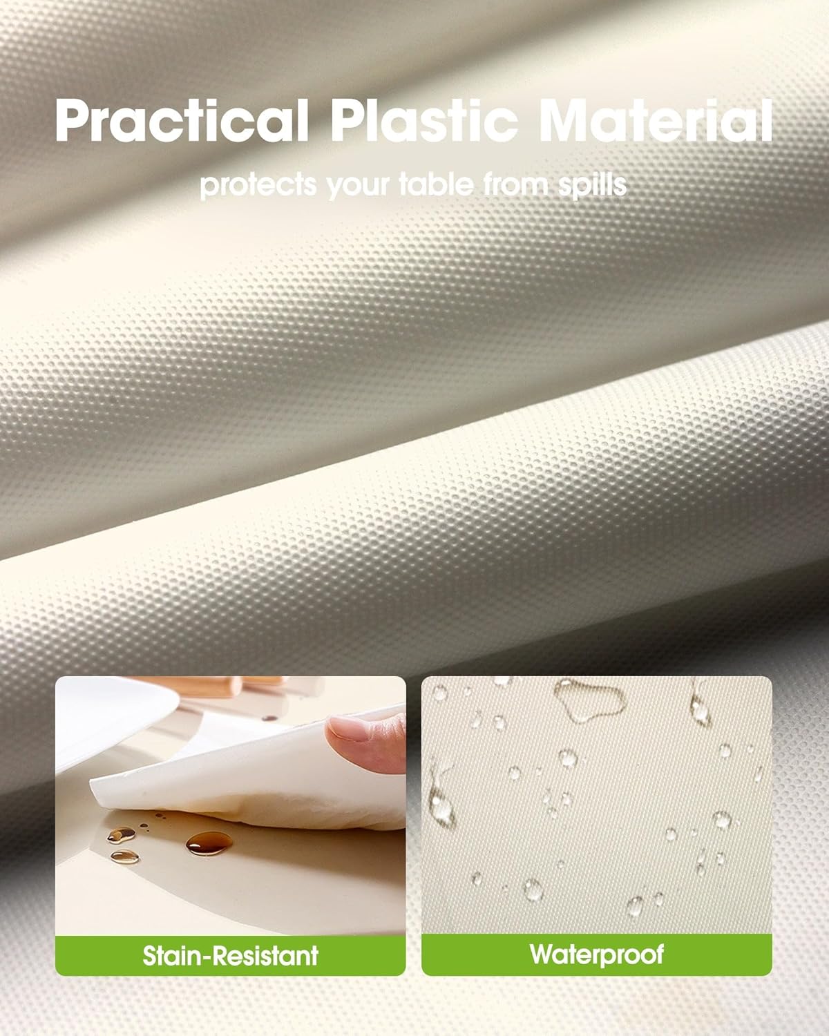 Pureegg Plastic Table Cloth 10 Pack, 54 x 108 Inch Disposable Table Cloths for Party, Picnic and Wedding, Rectangle, White - Colors A