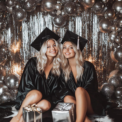PartyWoo Silver Streamers 3pcs Tinsel Backdrop 8.2FT Metallic Tinsel Foil Fringe Streamer Curtains Party Photo Booth Backdrop for Graduation Baby Shower Bachelorette Wedding Disco Party Decorations