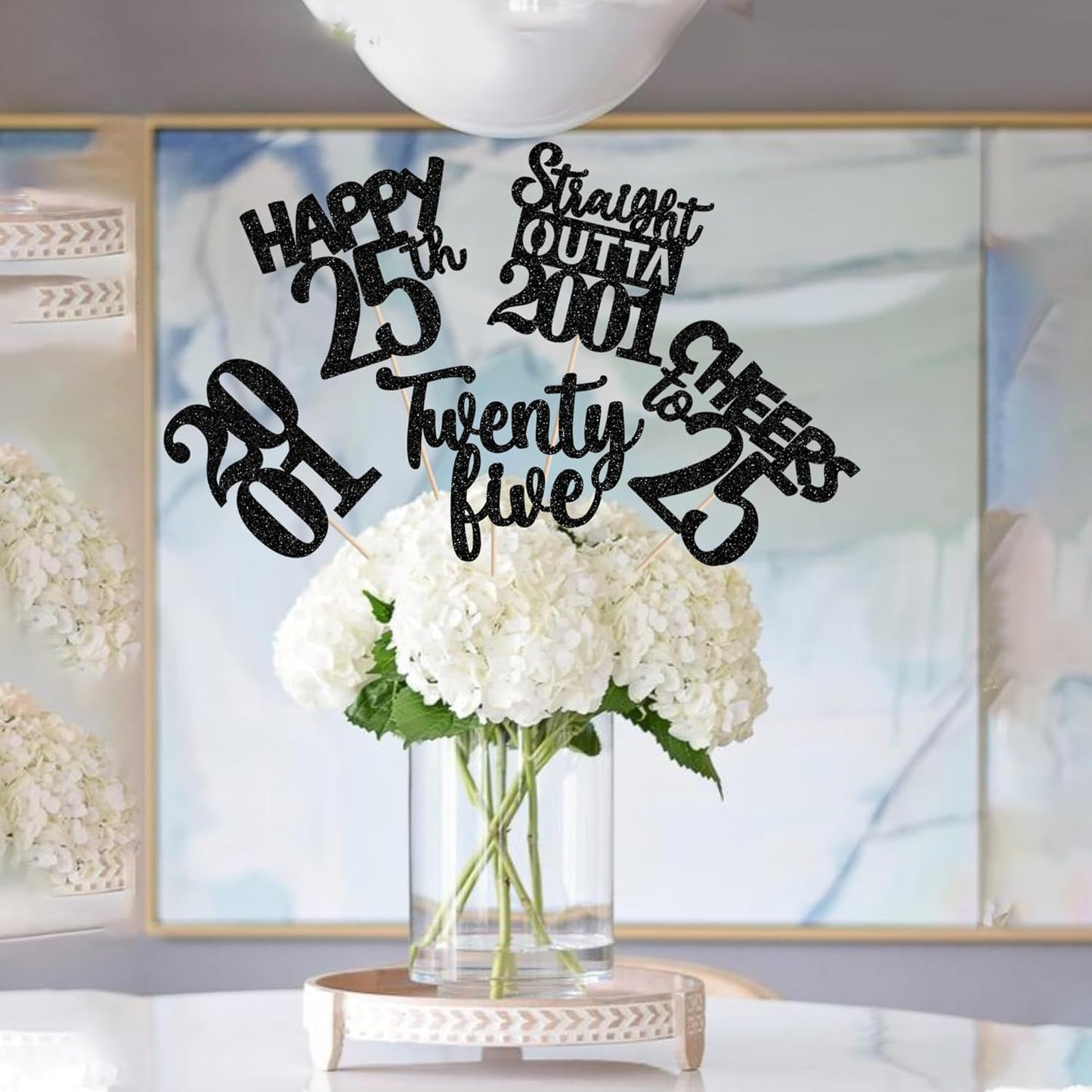 15 PCS 50th Birthday Centerpiece Sticks Fifty Happy 50th Straight Outta 1976 Table Flower Centerpieces Sticks Cheers to 50 Floral Decorations for 50th Birthday Party Centerpieces Supplies Black