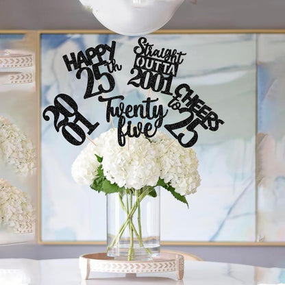 15 PCS 50th Birthday Centerpiece Sticks Fifty Happy 50th Straight Outta 1976 Table Flower Centerpieces Sticks Cheers to 50 Floral Decorations for 50th Birthday Party Centerpieces Supplies Black