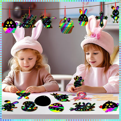 JULMELON 36 PCS Ocean Crafts, Rainbow Scratch Art Under The Sea Party Favors DIY Magic Color Summer Ocean Animals Scratch Cards for Summer Party Favors School Activities