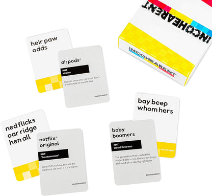 Incohearent by Relatable – Guess the Gibberish Party Game for Adults, Funny Card Game Activity for Groups, Bachelorette Party Favorite, Summer Fun for Game Night, Travel-Friendly with 300 Cards