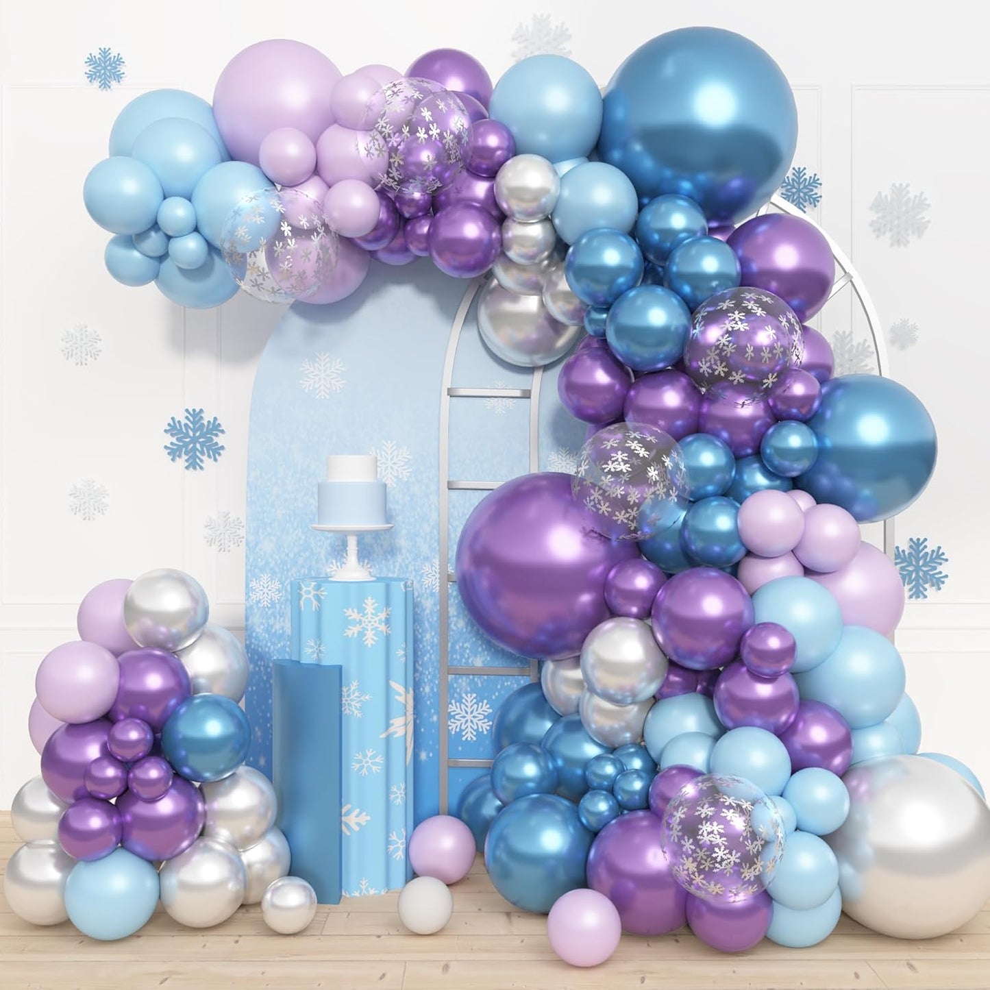 Amandir 153pcs Pink Purple Balloon Garland Arch Kit, Different Sizes 18 12 10 5 inch Pink Purple Red Latex Metallic Confetti Purple Balloons for Girl Women Birthday Bridal Baby Shower Party Decoration