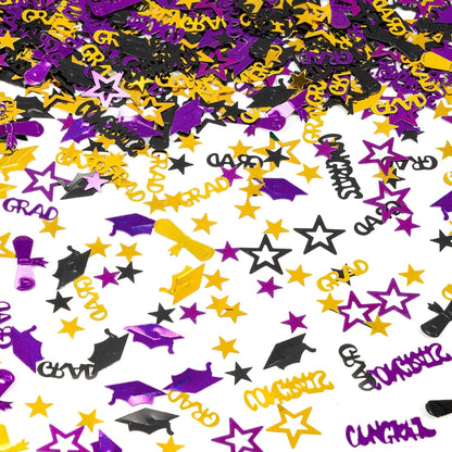 Gold and Black Graduation Confetti 2026, 1000 Pcs Congrats Grad Confetti Class of 2026 Party Table Centerpiece for 2026 Graduation Party Decorations