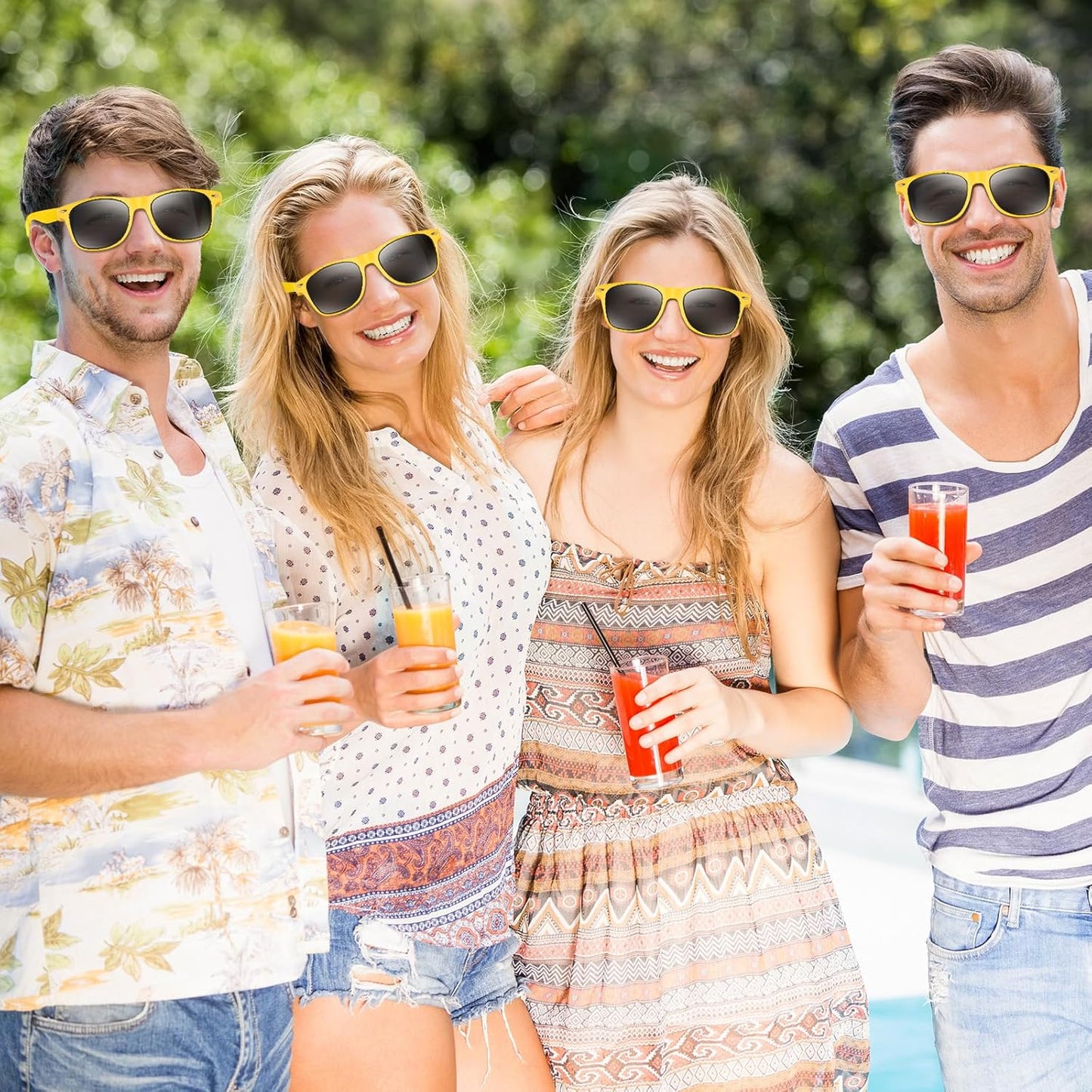 NEBURORA 6 Pack Black Sunglasses Bulk Retro Black Shades Party Sunglasses for Adult Men Women Summer Beach Party Accessories