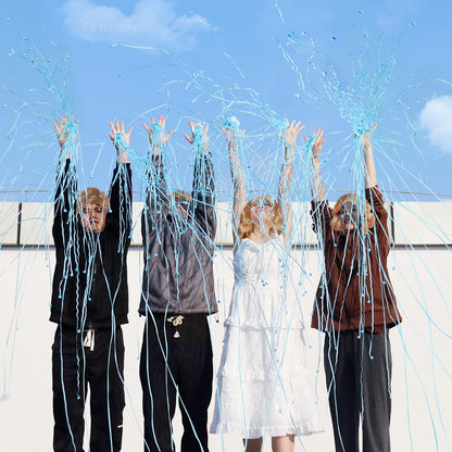 Streamer Poppers No Mess Party Hand Throw Confetti for Birthday/Wedding/Graduation 10 Pcs (Blue)