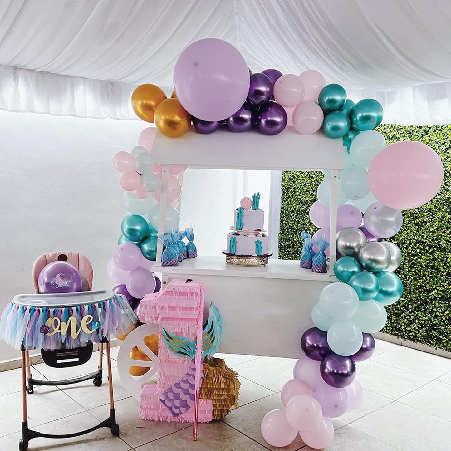 Pink Blue Purple Balloon, 60 Pcs 12 Inches Hot Pink Metallic Purple Teal Yellow Balloons Confetti Balloons for Kids Magic Theme Birthday Decoration Baby Shower Girls Music Party Supplies