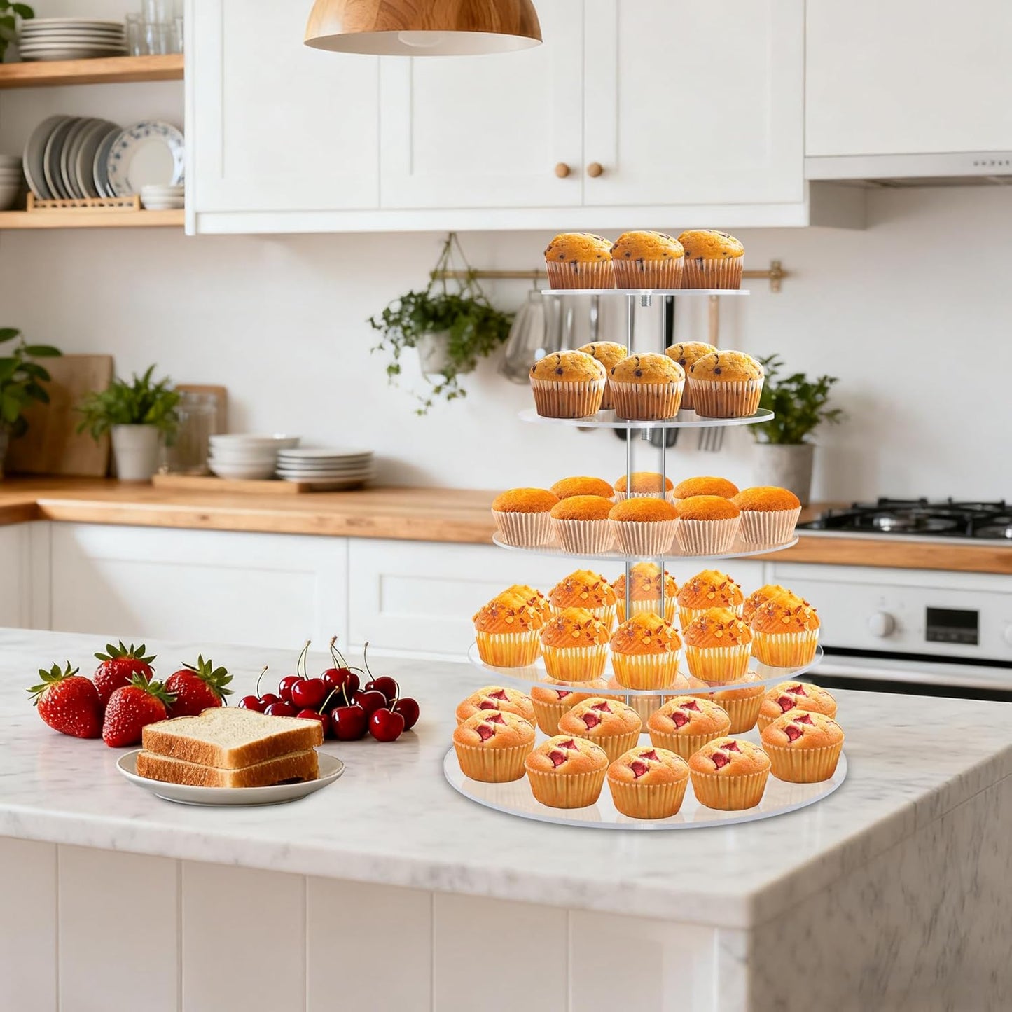 Acrylic Cupcake Tower, 7-Tier Round Cake Stand for 100 Cupcakes, Dessert Display for Parties & Weddings