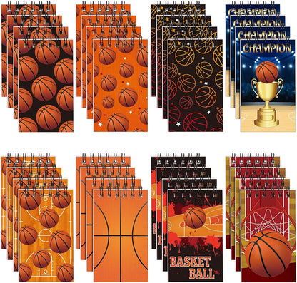 Faccito 32 Pcs Mini Notepads Sports Basketball Baseball Football Soccer Party Supplies Goodie Bag Stuffers Notepads Spiral Mini Notebooks for Reward(Baseball)