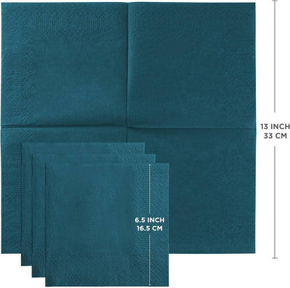 Black Beverage Napkins (300 Count) 2-Ply Disposable Cocktail Napkins for Bar, Weddings, Parties, Events, Premium Quality and EU Made