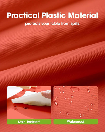 Pureegg Plastic Table Cloth 10 Pack, 54 x 108 Inch Disposable Table Cloths for Party, Picnic and Wedding, Rectangle, White - Colors B