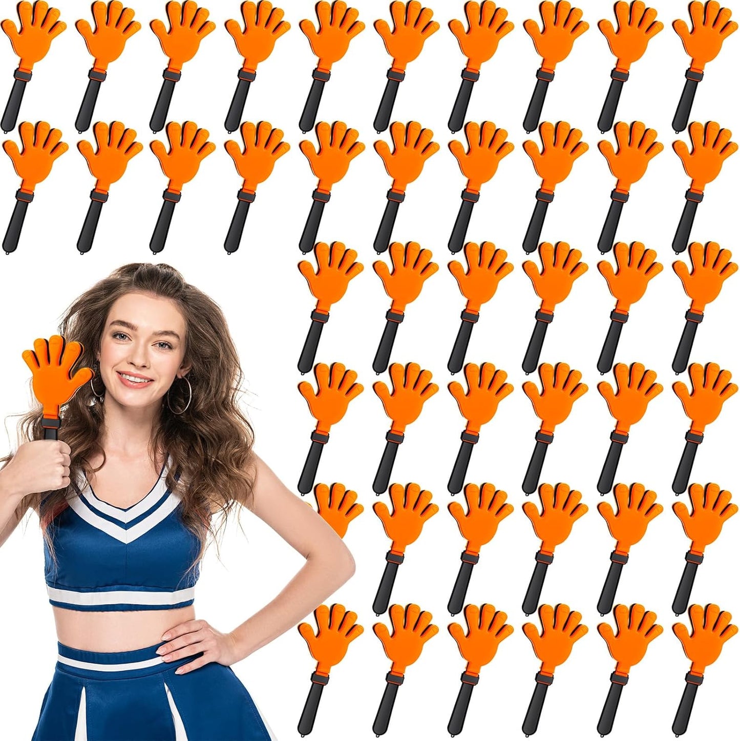 Junkin 48 Pcs Hand Clappers Bulk 7. 5 x 3. 5 Inches Noise Makers Party Favors Clapping Noise Maker Clacker for Birthdays Game Prizes Rewards Football Sporting Events Cheers Supplies (Black,White)