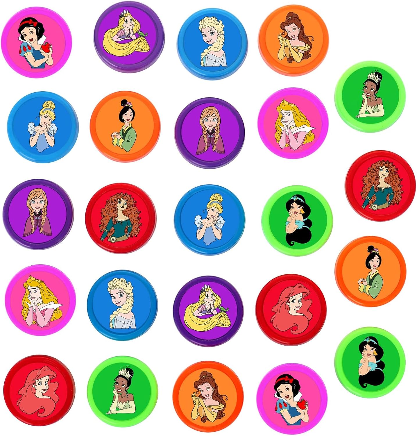 24 Pcs Princess Themed Stampers, Princess Birthday Party Supplies, Classroom Rewards Prizes, Goody Bag Treat Bag Stuff for Princess Birthday Party Gifts
