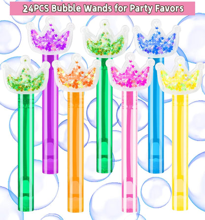24PCS Animal Bubble Wands for Wild One Birthday Baby Shower Decorations Safari Jungle Theme Party Favors Supplies, Pinata Goodie Bags Filler, Classroom Prizes, Valentines Gifts, Easter Stuffers
