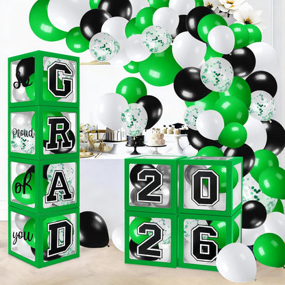 Graduation Decorations 2026 Graduation Party Decorations Set of 4 Boxes with 129pcs Balloons Arch Garland Kit Party Supplies for Any Grades Blue
