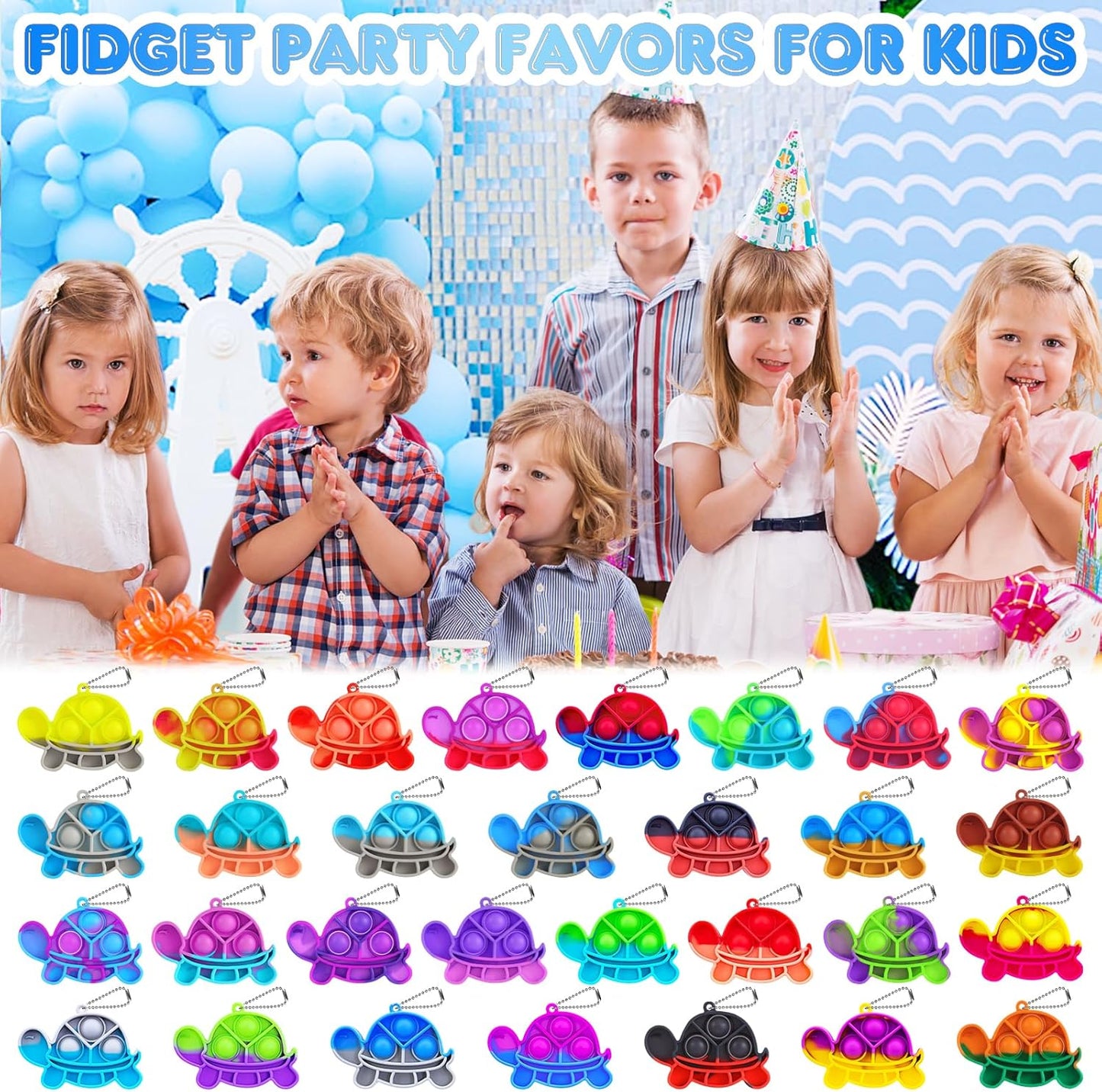 Pop Fidget Toys Bulk Its Party Favors for Kids 4-8 8-12 30 Pack Mini Pop Keychain It Small Fidgets for Classroom Prizes School End of Year Student Gifts from Teacher Birthday Goodie Bag Stuffers
