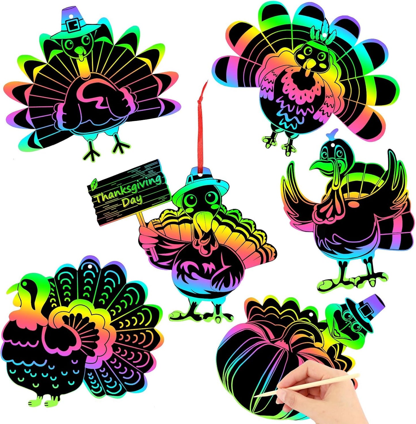 JULMELON 36 PCS Ocean Crafts, Rainbow Scratch Art Under The Sea Party Favors DIY Magic Color Summer Ocean Animals Scratch Cards for Summer Party Favors School Activities