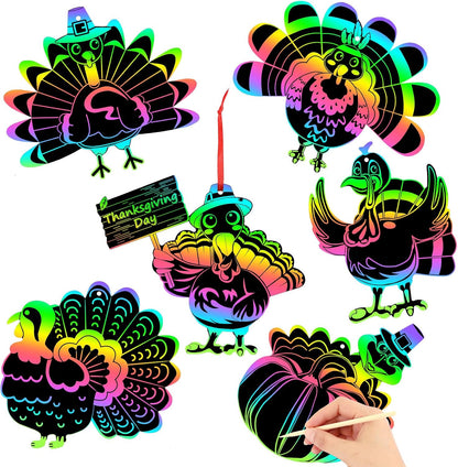 JULMELON 36 PCS Ocean Crafts, Rainbow Scratch Art Under The Sea Party Favors DIY Magic Color Summer Ocean Animals Scratch Cards for Summer Party Favors School Activities