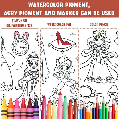 2PCS Children's Drawing Roll, Coloring Paper Roll for Kids Gift, 120 * 11.8 Inches DIY Painting Drawing Paper Roll, Sticky Drawing Paper Roll, Early Educational Toys for Kids (Animal World)