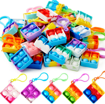JOYIN Round Pop Fidget Keychain 30 Pack Pop Fidget Toys Bulk Party Favors for Kids 4-8,8-12 Years, Birthday Goodie Bags Stuffers Back to School Gifts for Students Classroom Prizes Sensory Toys