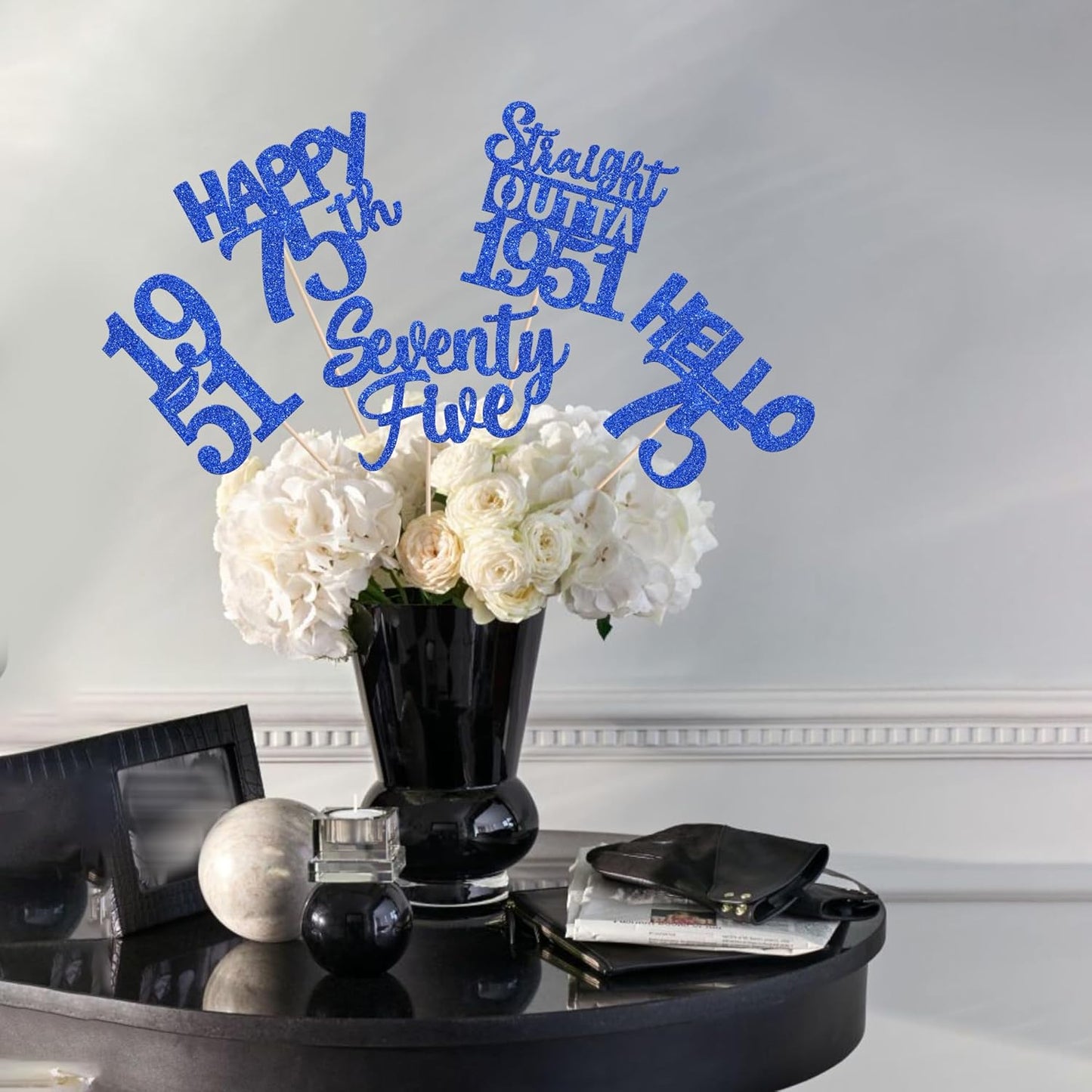 15 PCS 50th Birthday Centerpiece Sticks Fifty Happy 50th Straight Outta 1976 Table Flower Centerpieces Sticks Cheers to 50 Floral Decorations for 50th Birthday Party Centerpieces Supplies Black