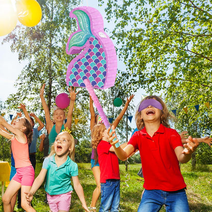 Hooqict Mexican Pinata with Blindfold and Bat Stick Party Pinata for Fiesta Carnival Cinco de Mayo Decorations Kids Adults Mexican Party Games Birthday Party Supplies