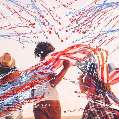 Soulchen 24 Pack 4th of July No Mess Confetti Popper Hand Throw Streamer Popper Bulk Red Blue White Confetti for 250th Anniversary Celebration Independence Day Patriotic Party Supplies Decorations