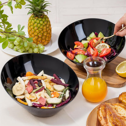 bUCLA 54 OZ Clear Plastic Serving Bowls (12 Pack) - Angled Serving Bowls Disposable for Chip&Candy - Party Table Salad and Fruit