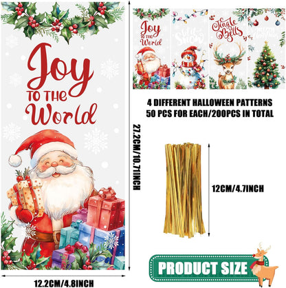 CCINEE 150 Pcs Cellophane Treat Bags, 5 X 11 Inches Gold Star Print Clear Gift Wrap Candy Bags Goodie Bags with Twist Ties for Wedding, Birthday Party Favors, Bakery, and Gift Packaging
