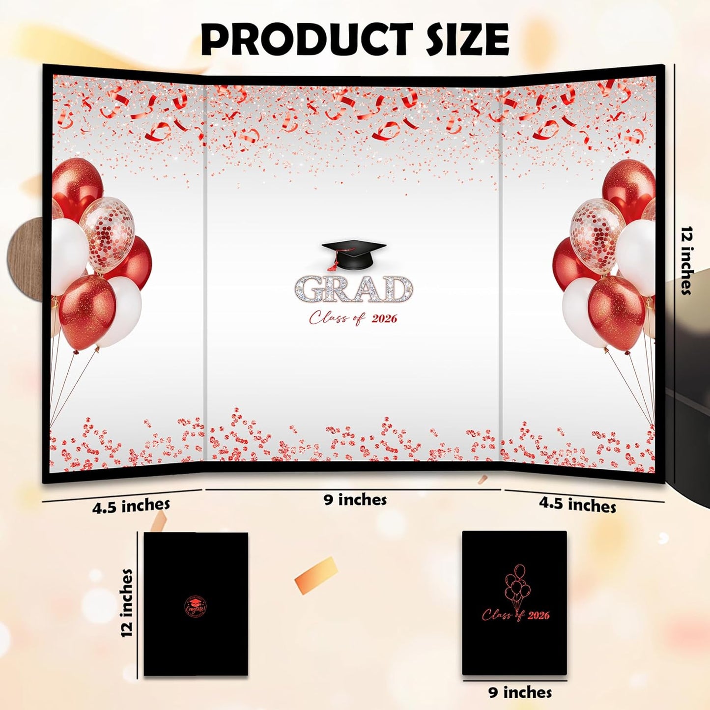 Class of 2026 Graduation Guest Book - 18''x 12'' Minimalist Graduation Signature Book - High School College Guest Book Alternative Signature Board Card - Grad Party Decor & Supplies-A05
