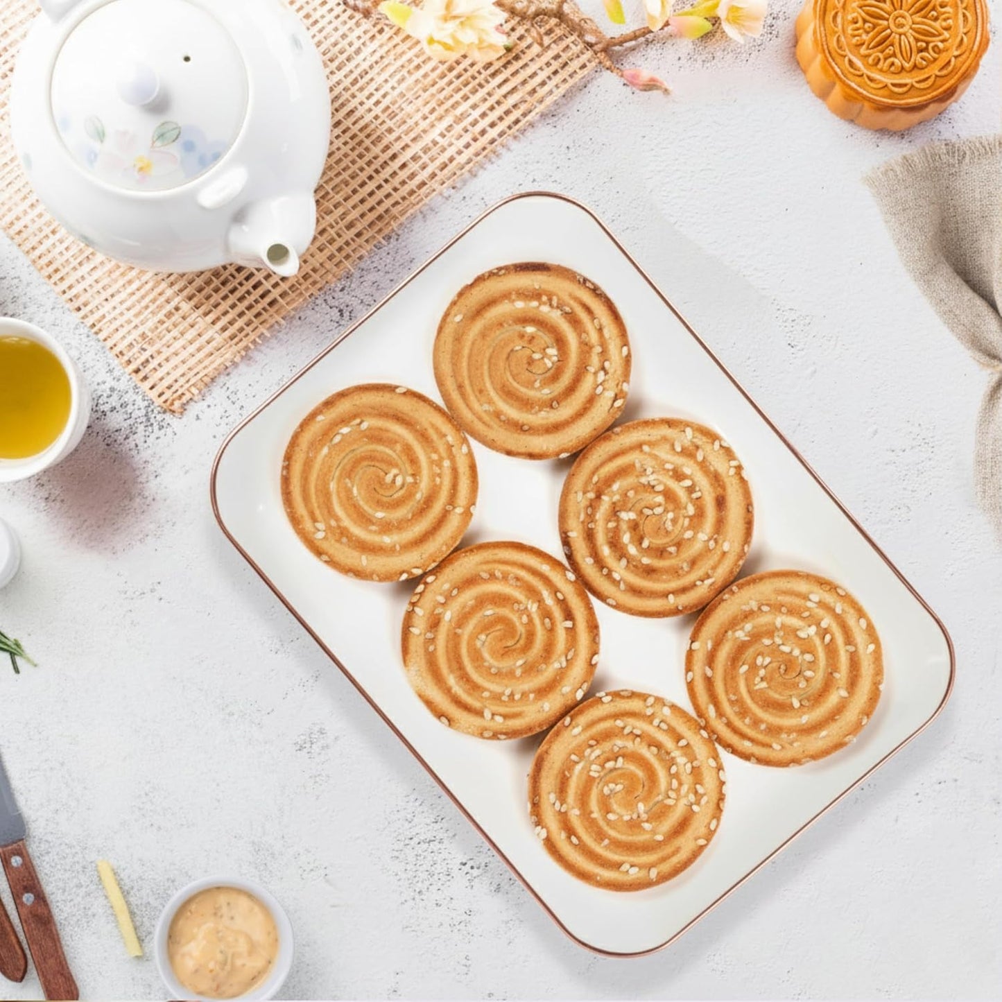 3 Pack Plastic Serving Trays for Party - Gold Serving Tray 8 x 11 Inch - Heavy Duty Dessert Trays for Food - Rectangular Party Serving Trays for Entertaining - Clear Cookie Platters