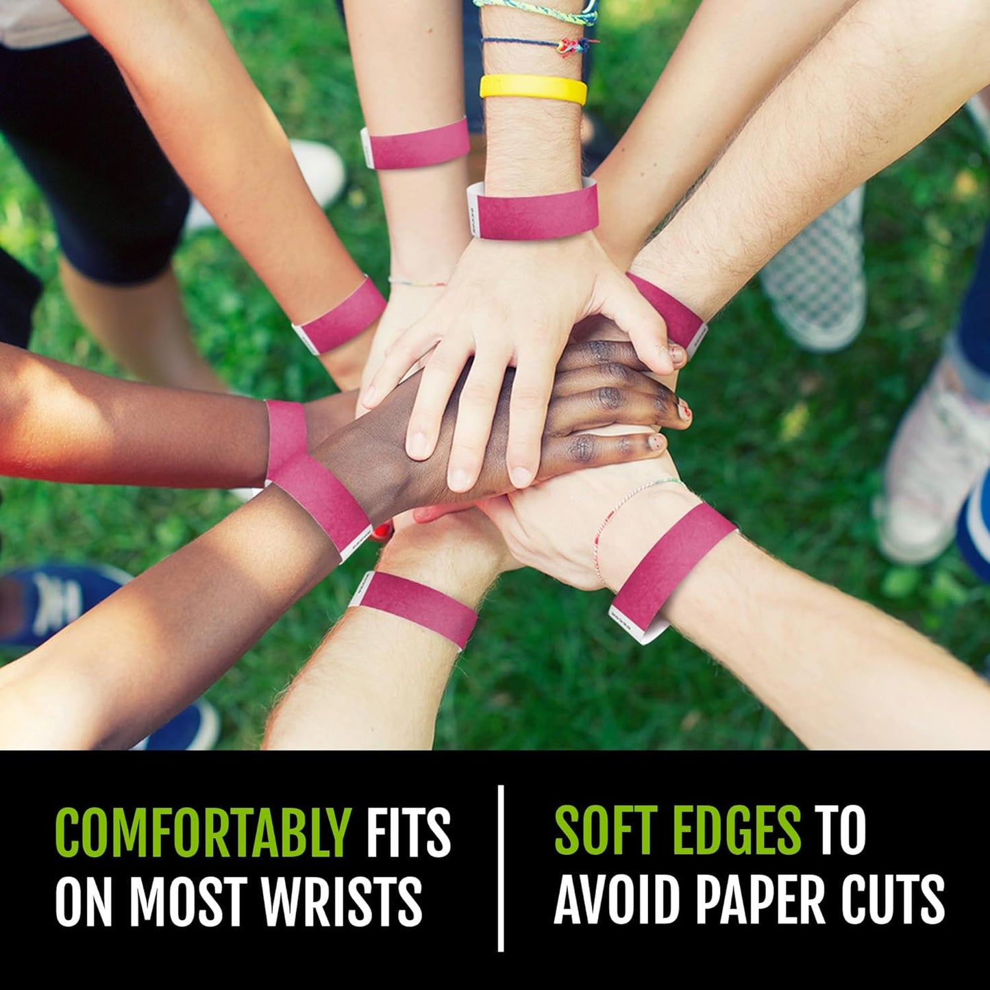500 WristCo Tyvek Wristbands for Events – 500 Count, 5-Color Variety Pack – Tamper-Proof Design Prevents Reuse – Premium-Grade Bracelets for Hospital & Medical ID, Party, VIP Identification