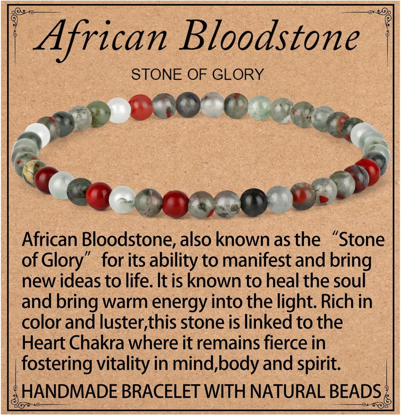 LPBeads Handmade Natural Gemstone Stretch Elastic Bracelet Healing Crystal Round Stone Beads Jewelry Gifts for Women Men
