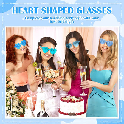 Frienda 8 Pairs Heart Shaped Sunglasses for Women Rimless Heart Glasses Candy Color Sunglasses for Party Favor
