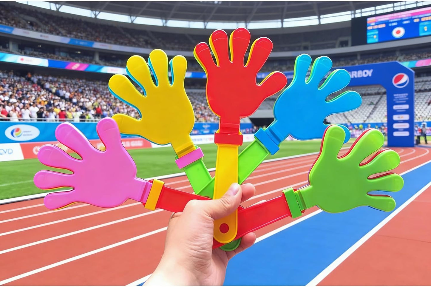 10 Pcs 11 Inch Hand Clappers Noisemaker Noise Maker Colorful Large Noisemaker Plastic Clapper Noisemaker for Basketball Footbal Sporting Events Festival Birthday Cheers Supplies for Kids 3+