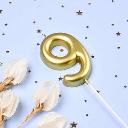 2.76 Inch Classical Gold 5 Number Birthday Candles, Gold Number Candles, Cake Number Candles, Party Celebration