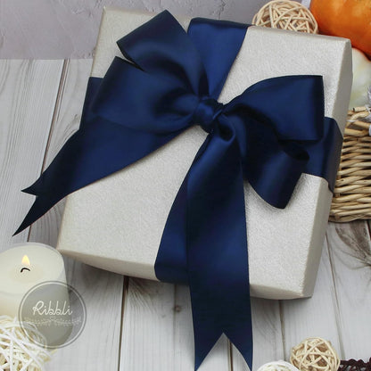 Ribbli Double Faced White Satin Ribbon,3/8” x Continuous 25 Yards,Fabric Ribbon use for Bows Bouquet,Gift Wrapping,Floral Arrangement